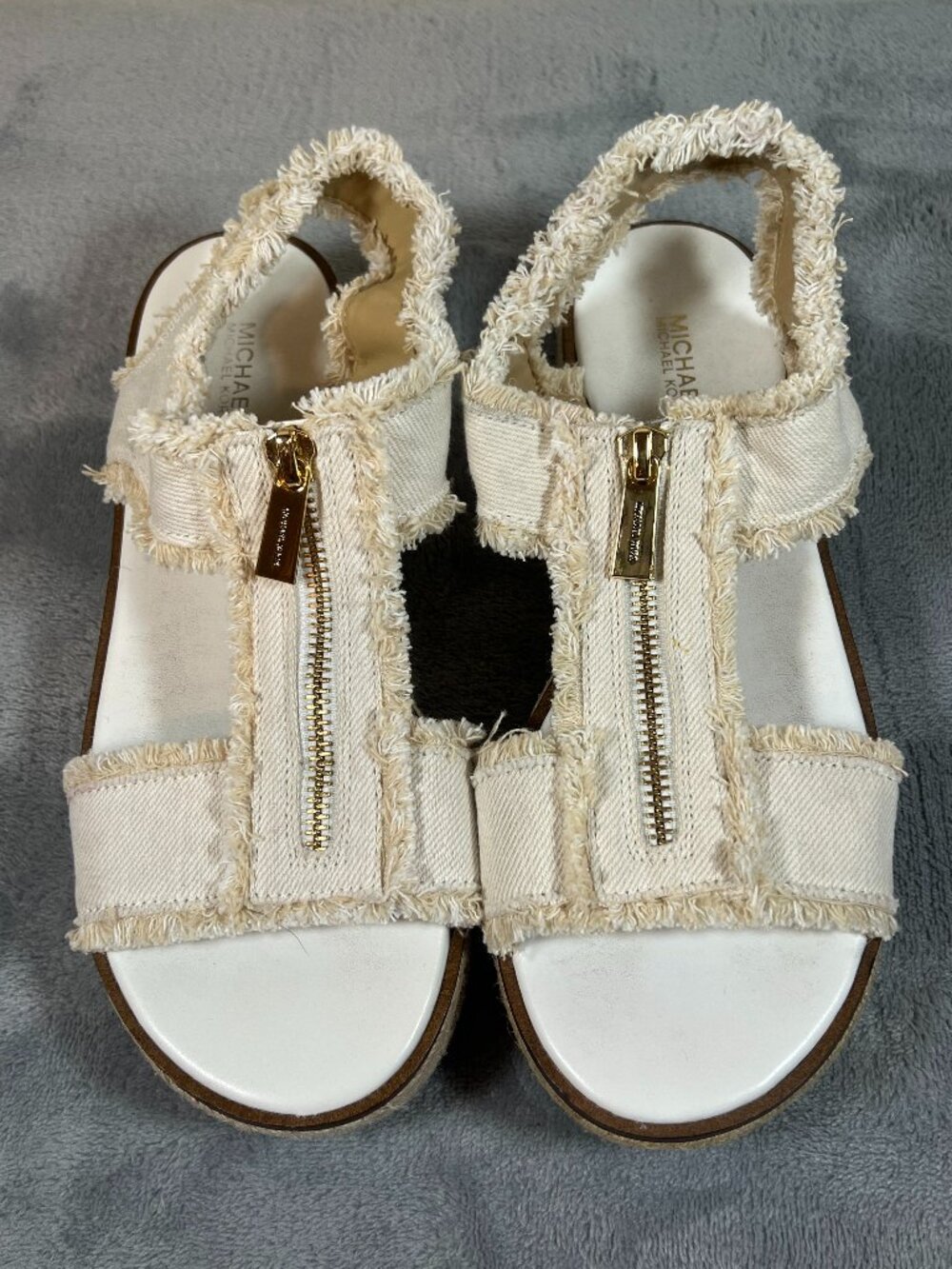 MICHAEL Michael Kors Women's Berkley Espadrille Sandals Optic White Size 7.5M